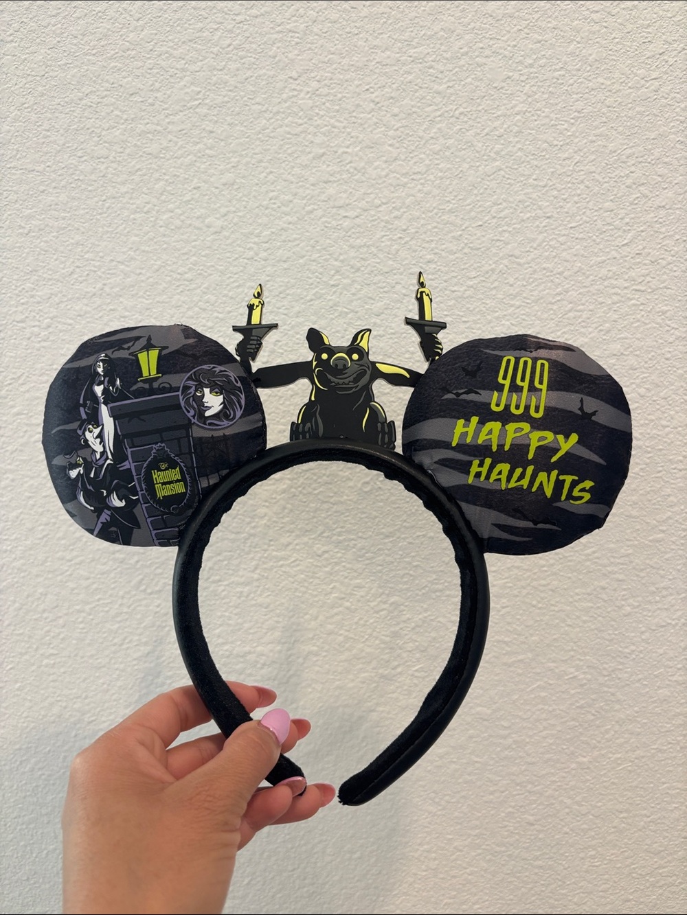 Disney Haunted Mansion 999 Happy Haunts Black & Gray Ear Headband